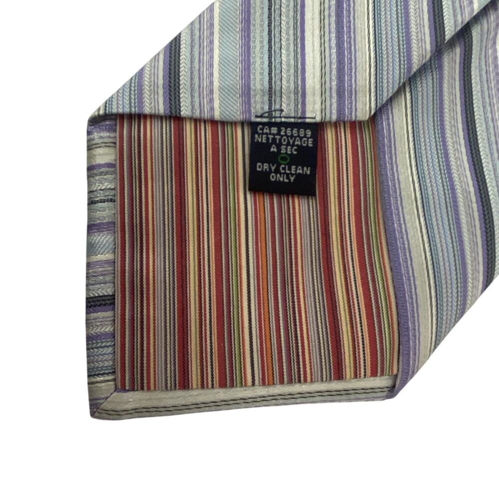 Ted Baker Easter Tie Pastel Diagonal Stripes Purple, Periwinkle, Blue 62”x3.75” - Picture 7 of 7